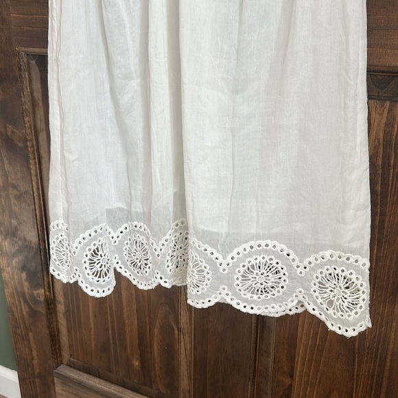 Ivy Jane white cotton silk eyelet crochet dress small - Picture 4 of 7